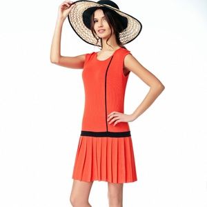SHORT DRESS JERSEY PLEATED SKIRT MADE IN EUROPE